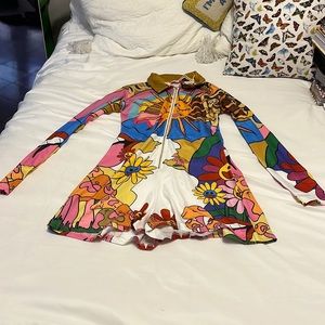 Elsie Fred size small zip front romper